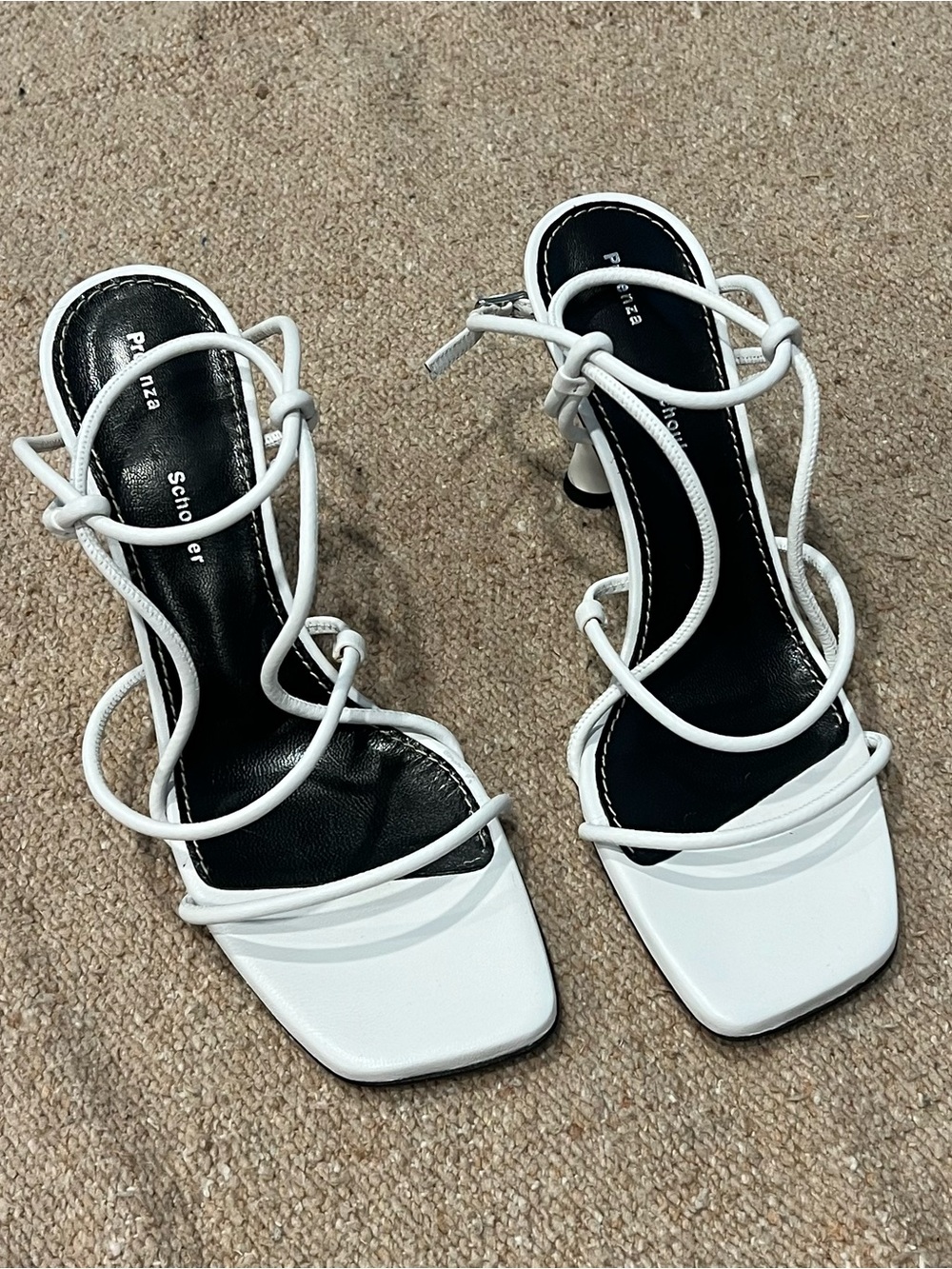 Proenza Schouler White Strappy
Lace-Up Leather Heels